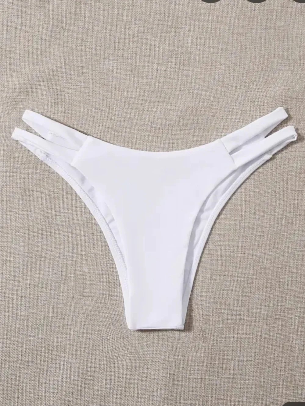 Boohoo White Cutout Bikini Bottom Size 8 NEW Never Worn